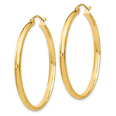 14k 2.75x35mm Polished Tube Hoop Earrings